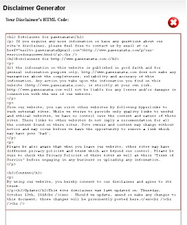 cara membuat terms of service atau disclaimer untuk blog