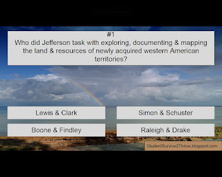 Who did Jefferson task with exploring, documenting & mapping the land & resources of newly acquired western American territories? Answer choices include: Lewis & Clark, Simon & Schuster, Boone & Findley, Raleigh & Drake