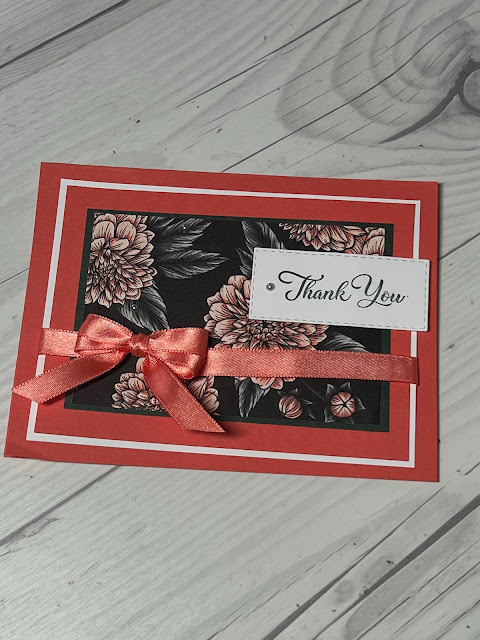 Floral handmade greeting card with Stampin' Up Favored Flowers Designer Series paper