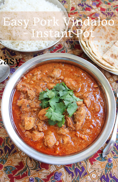 Food Lust People Love: This easy pork vindaloo is a super tasty dish and quick to the table because it’s made in an Instant Pot. Vindaloo is classically a very spicy curry but you can tone that down by scaling back on the red chili peppers.