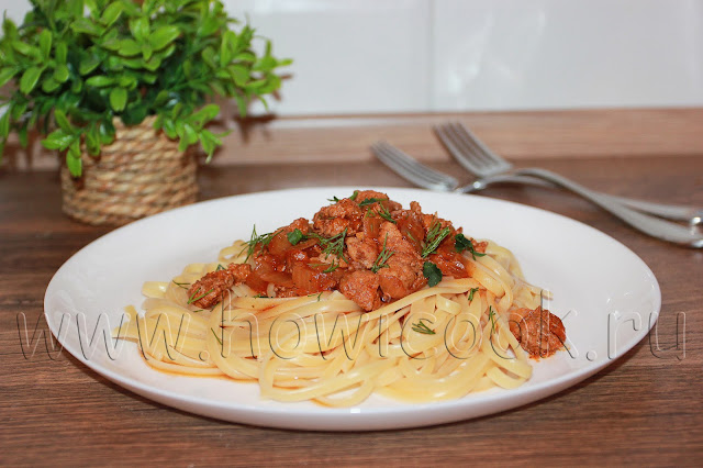 рецепт спагетти с мясным соусом