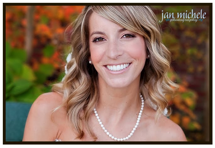 bride with fall leaves at River Farm