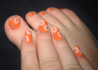 Orange Juce Nail Art Fashion