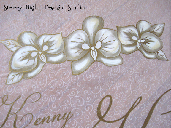 gold and ivory monogram wedding isle runner