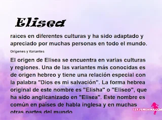 significado del nombre Elisea