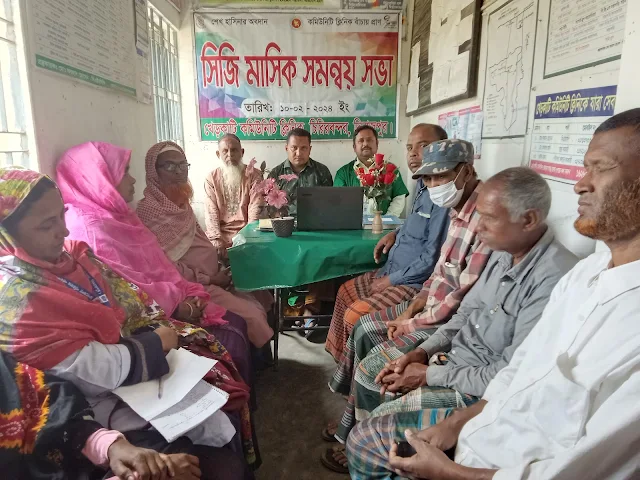 খেড়কাটি কমিউনিটি ক্লিনিকের কমিউনিটি গ্রুপ (সিজি) সমন্বয় সভা ফেব্রুয়ারী/২০২৪