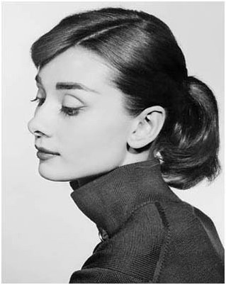 Audrey Hepburn with her trademark cat's eye eyeliner