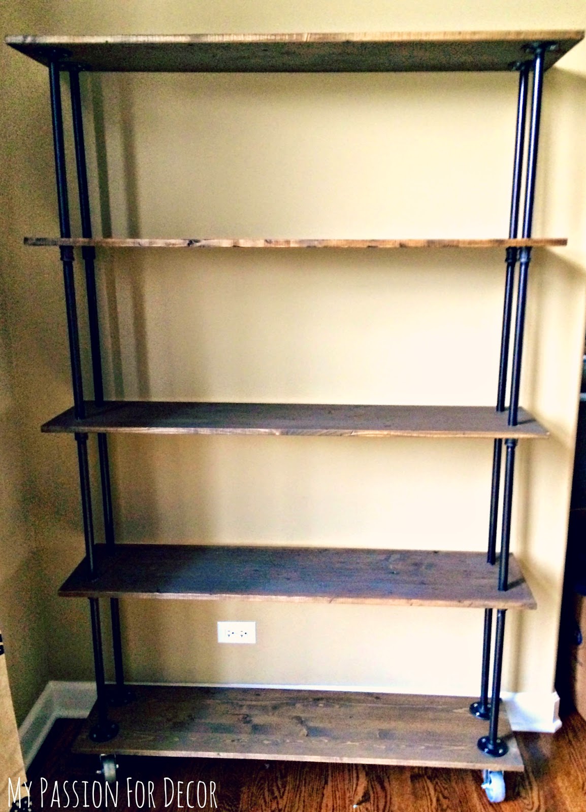 And here's the finished shelving doing what I needed it to do 