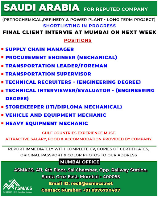 Gulf Jobs Vacancies Interviews From Tomorrow