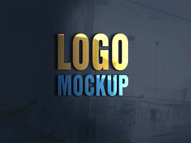 Download 3D Glass Window PSD Logo Mockup Free Download
