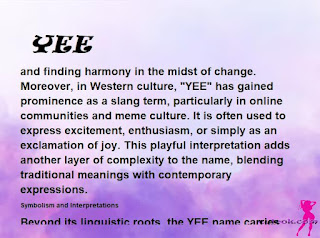 ▷ meaning of the name YEE