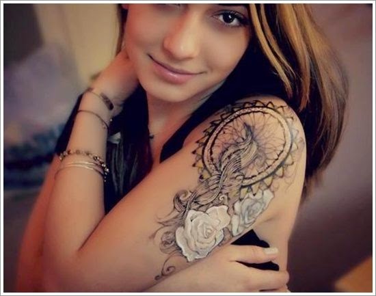 Rose Flower Women Tattoo, Women Hand With Rose Flower Tattoo, Rose Flowers Design Tattoo, Rose Flowers On Women Shoulder, Women, Flowers,