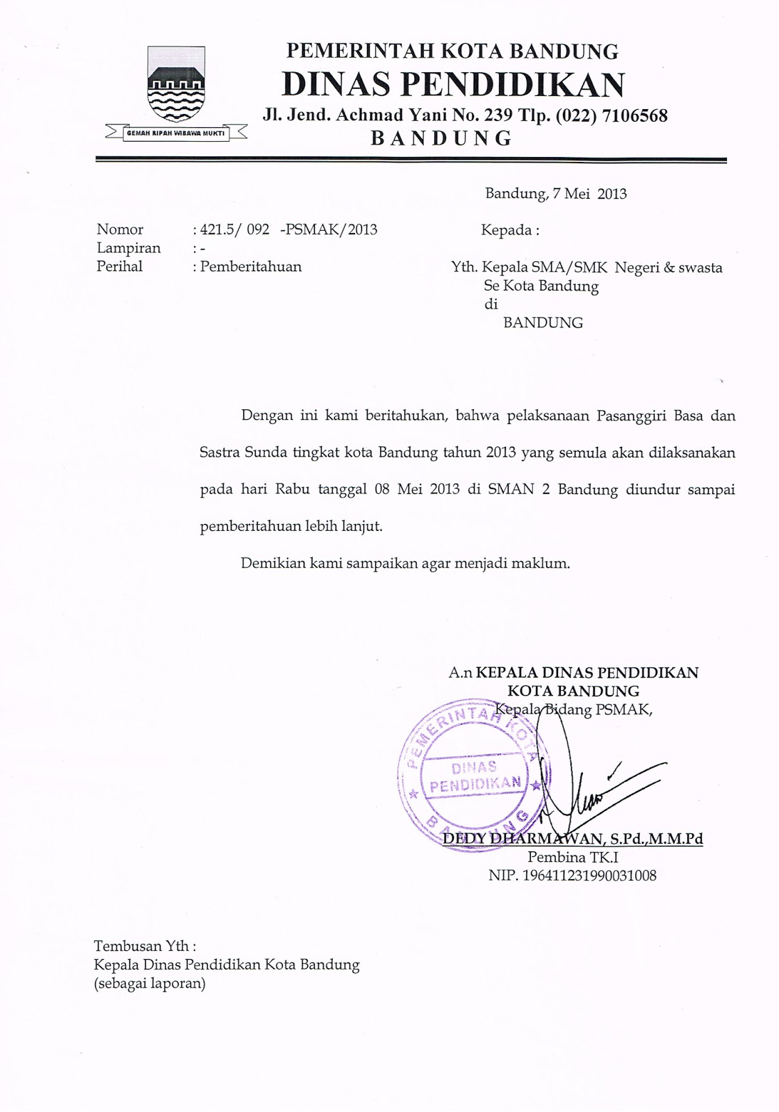 Contoh Surat Dinas Sekolah Bahasa Sunda