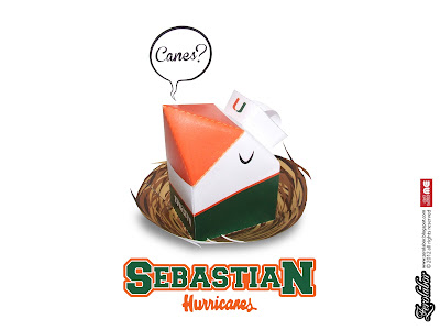 Sebastian Miami Hurricanes Mascot paper toy