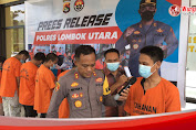 Pimpin Komferensi pers, Kopolres Lombok Utara Sampaikan Hasil Ungkap Kasus Sebulan Terakhir