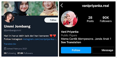 Twitter, Instagram accounts names are different