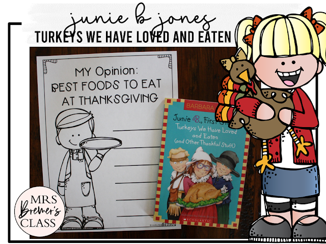 Junie B Jones Turkeys We Have Loved and Eaten book activities unit, reading printables, literacy companion activities for First Grade and Second Grade