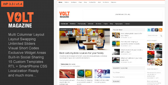 Volt - Magazine Wordpress Theme Free Download by ThemeForest.