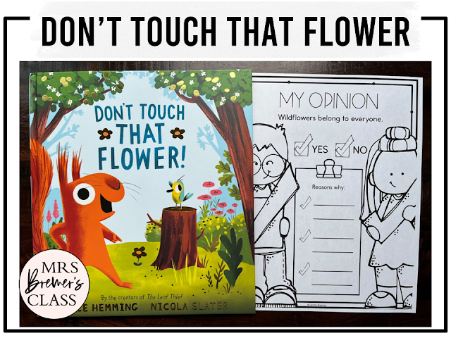 Don't Touch That Flower book activities unit with literacy printables, reading companion activities, lesson ideas, and a craft for Kindergarten and First Grade