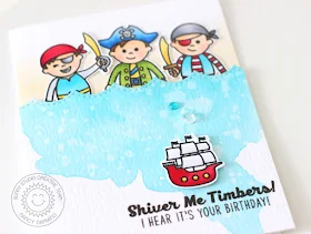 Sunny Studio Stamps: Pirate Pals Boy Themed Pirate Birthday Card by Nancy Damiano
