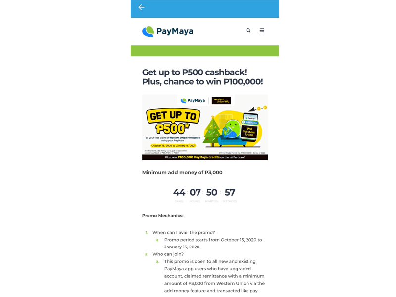 Check your PayMaya app to see the full mechanics