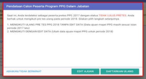 Cara Daftar Ulang Bagi Guru Belum Lulus Pretes PPG 2018 Di SIM PKB