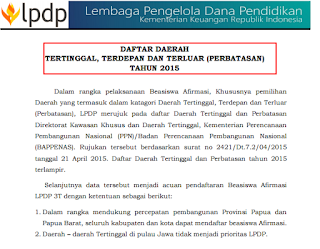 Download Daftar Daerah Tertinggal, Terdepan dan Terluar (Perbatasan) 