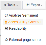 accessibility checker in webtexttool