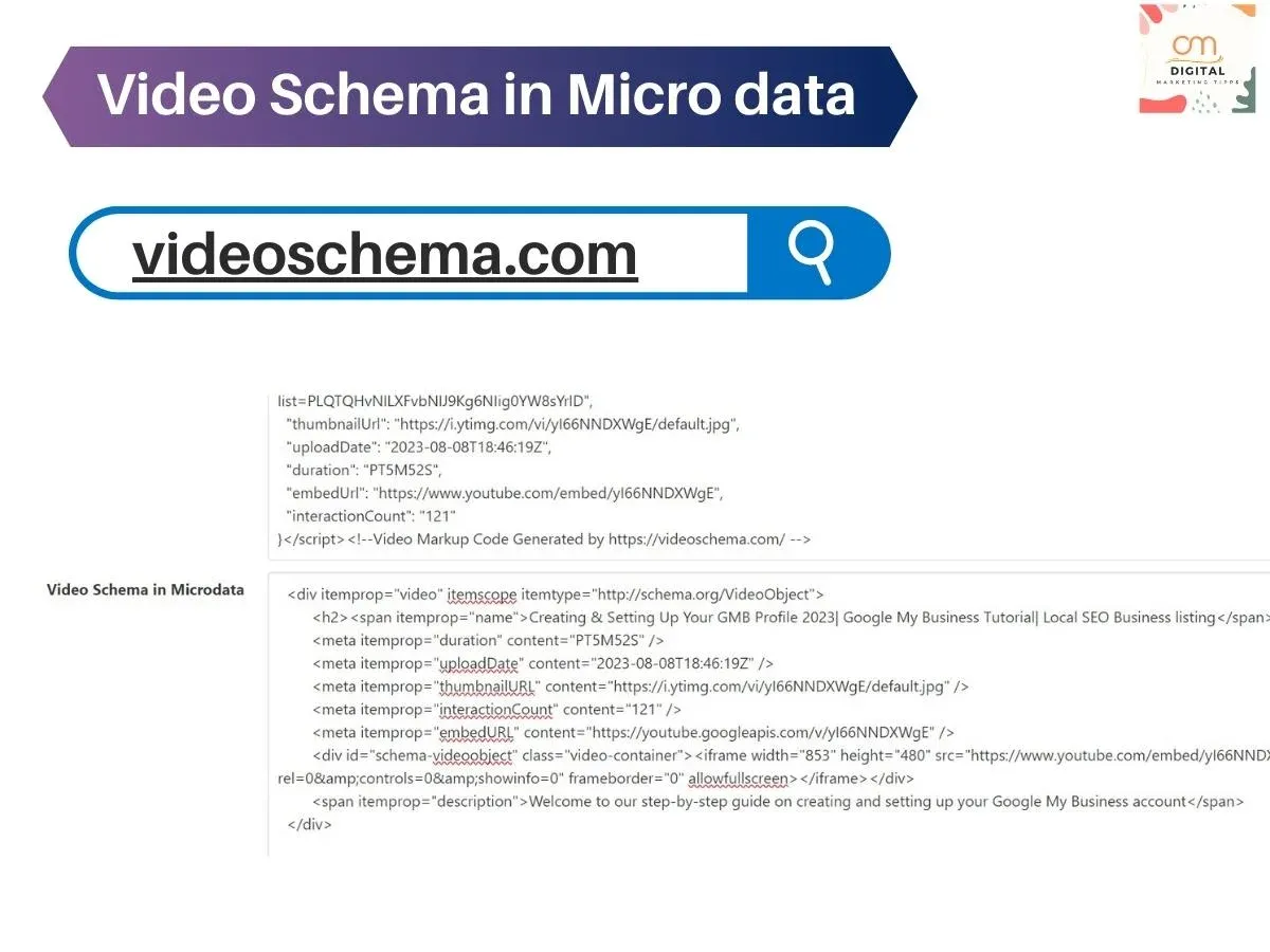 Video Schema in Micro data