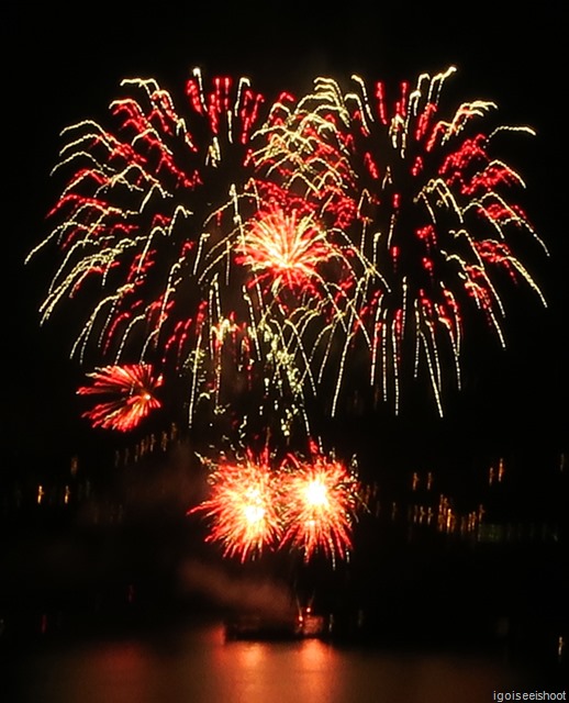 fireworks display in Montreux on eve of Swiss National Day