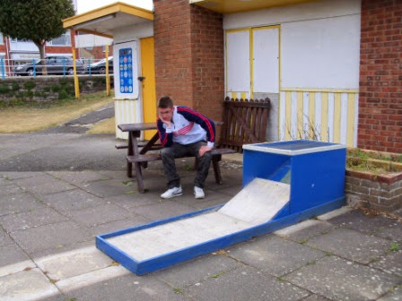 Visiting one of the many many many closed courses on the Crazy World of Minigolf Tour. This was on South Parade in Skegness in 2011