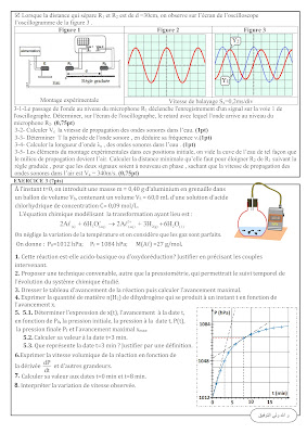 contrôle N1 semestre 1 physique chimie 2 bac biof Modèle 1