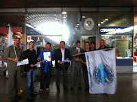 Cesario Bortone, Igor Gelarda, Gianluca Guerrisi con la delegazione al SitIn alla Stazione Termini 