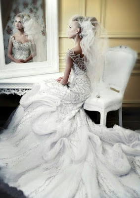 White long fairy fork bridal Dress