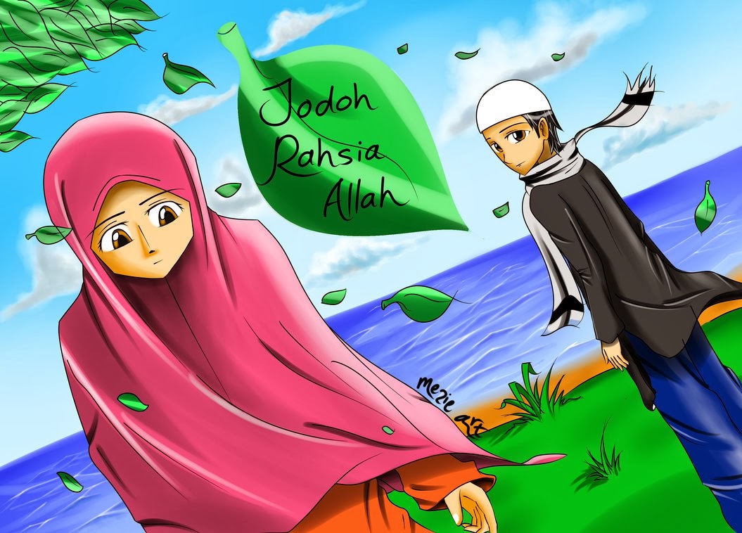 24 Gambar Kartun Muslimah Romantis Dunia Kartun