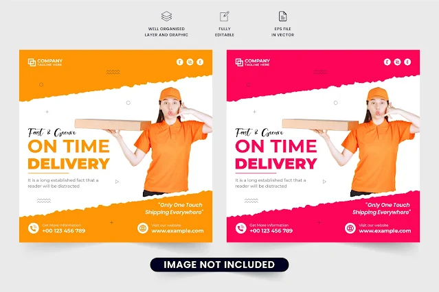 Delivery business poster design vector free download