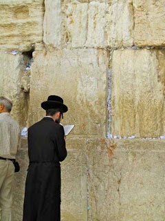 Praying Wailing Wall Jerusalem, Israel