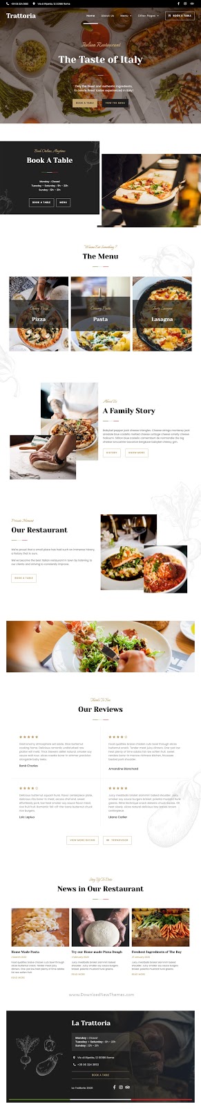 Italian Restaurant Elementor Template Kit 