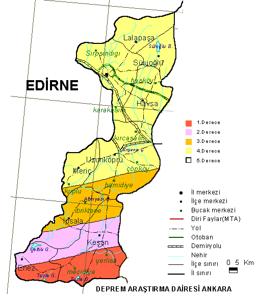 Edirne Deprem Bölgeleri