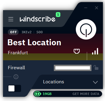 Windscribe VPN 2.02 - Non connecté
