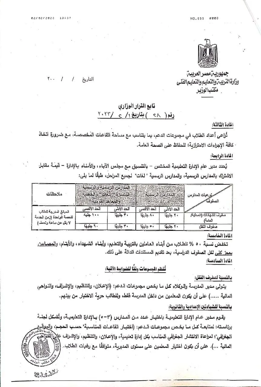 السعر والمدة والتخفيضات .. 14 معلومة :  عن مجموعات الدعم المدرسية  " مستند "