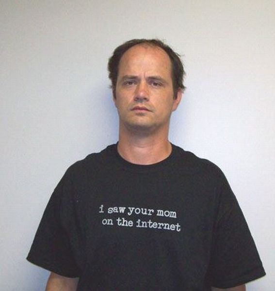 People Wearing Funny T-Shirts in Mug Shots