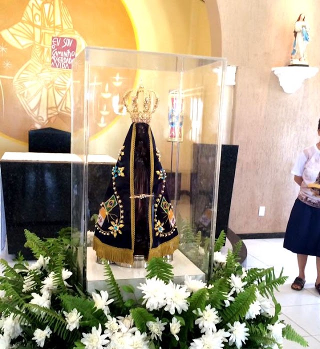 Fiéis acolhem imagem peregrina de Nossa Senhora Aparecida em Rafael Fernandes 