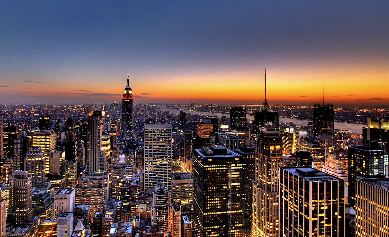 New York City Skyline - Sunset Wallpaper | Hd Desktop ...