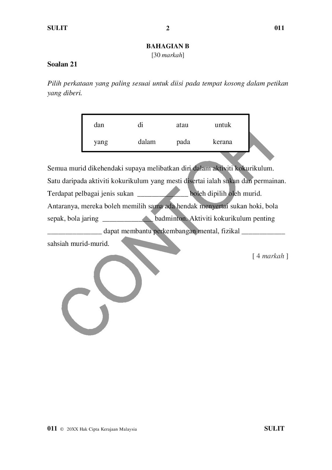 MONOTOS: BAHASA MELAYU UPSR 2016