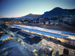 Estação de trem em Salzburgo Áustria