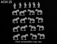 ACW 25 Confederate Horse Holders and Mounts