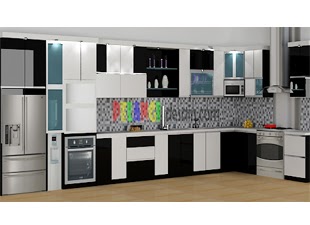 Kitchenset Pelangi Desain Interior kitchen  set  hitam  putih