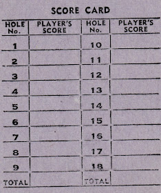 Scorecard from Swansea Crazy Golf