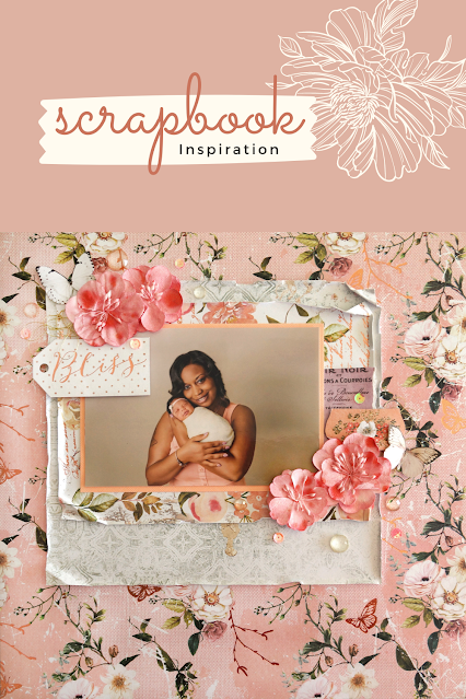 Scrapbook Layout made with Prima Marketing papers, flowers and gems